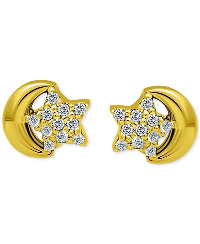 Giani Bernini Pave Star & Moon Stud Earrings, Exclusively at Macy's