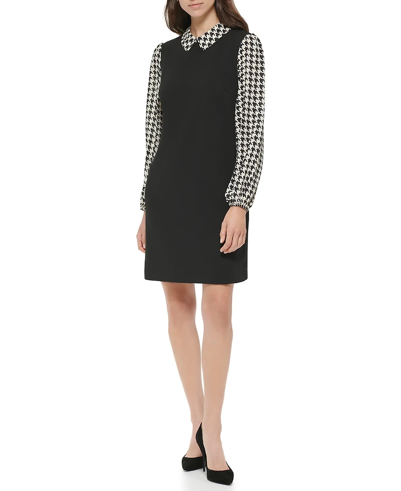 Tommy Hilfiger Women's Collared Long-Sleeve Shift Dress