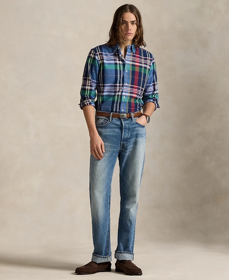 Polo Ralph Lauren Men's Custom-Fit Plaid Oxford Shirt