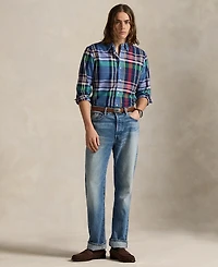 Polo Ralph Lauren Men's Custom-Fit Plaid Oxford Shirt