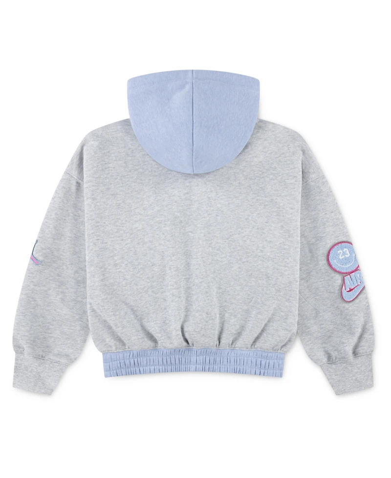 Jordan Big Girls Blue Jeans and Bling Pullover Hoodie