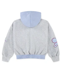 Jordan Big Girls Blue Jeans and Bling Pullover Hoodie