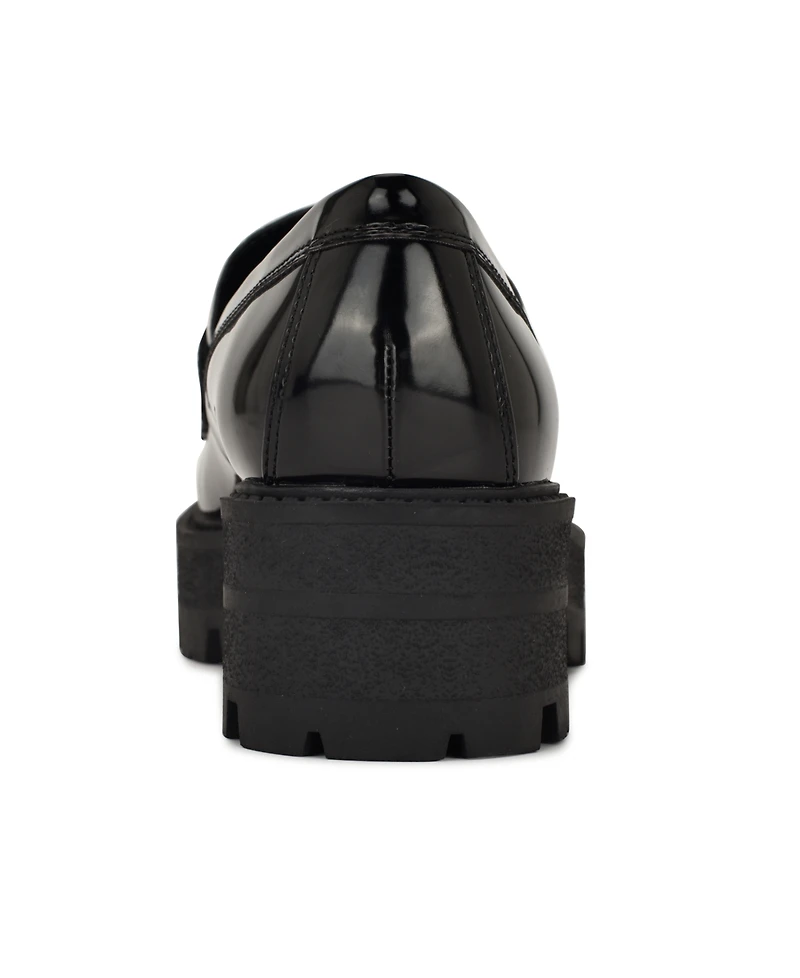 Nine West Women's Keram Chunky Lug Sole Penny Loafers