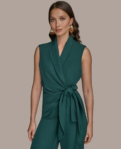 Donna Karan New York Women's Tie-Waist Wrap Top