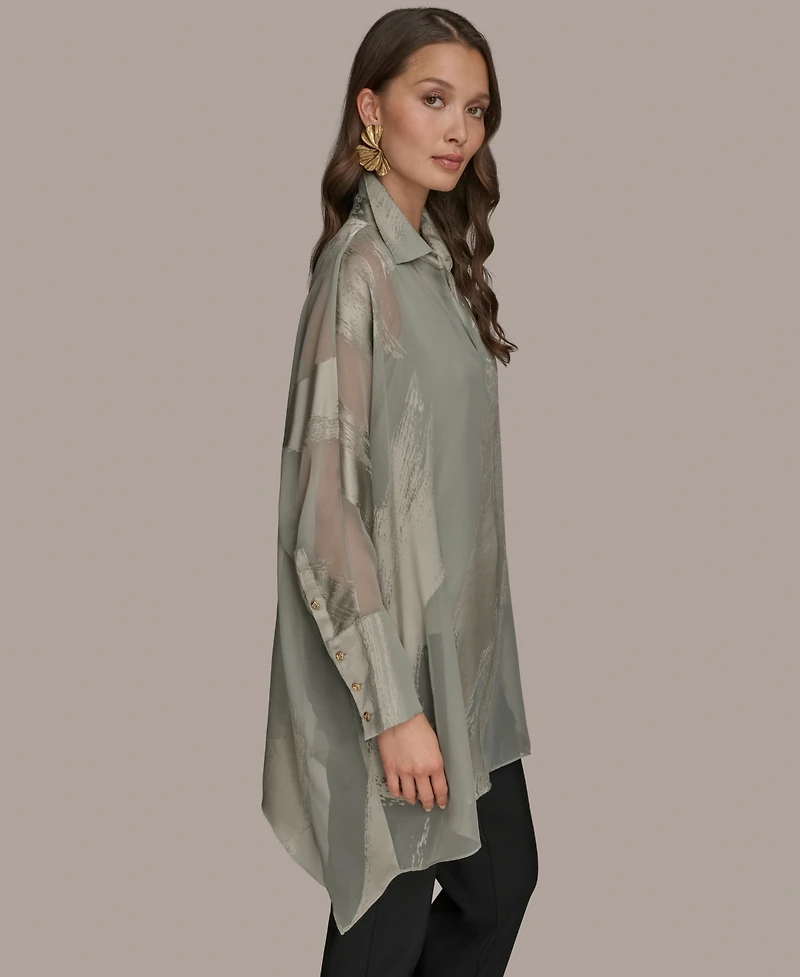 Donna Karan New York Women's Long-Sleeve Burnout Tunic