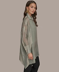 Donna Karan New York Women's Long-Sleeve Burnout Tunic