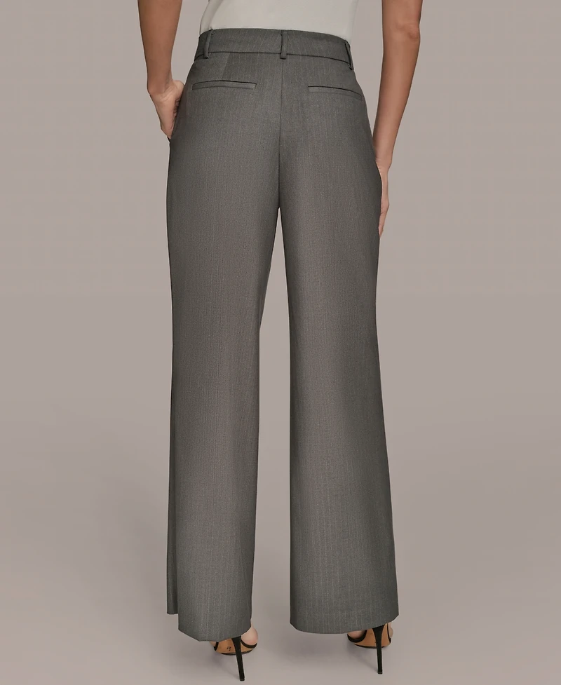Donna Karan New York Women's Flat-Front Pinstriped Pants