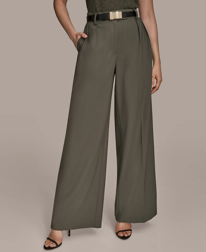 Donna Karan New York Women's City Bi-Stretch Pleated Wide-Leg Pants