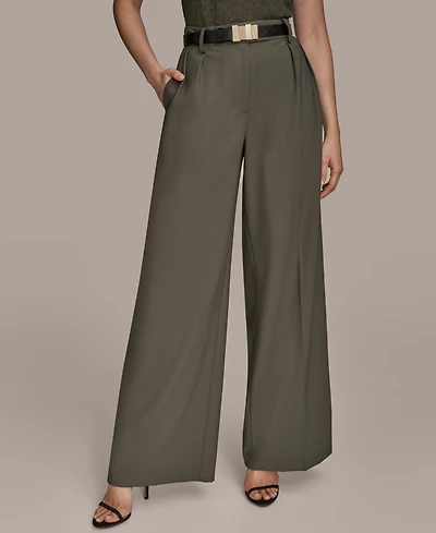 Donna Karan New York Women's City Bi-Stretch Pleated Wide-Leg Pants