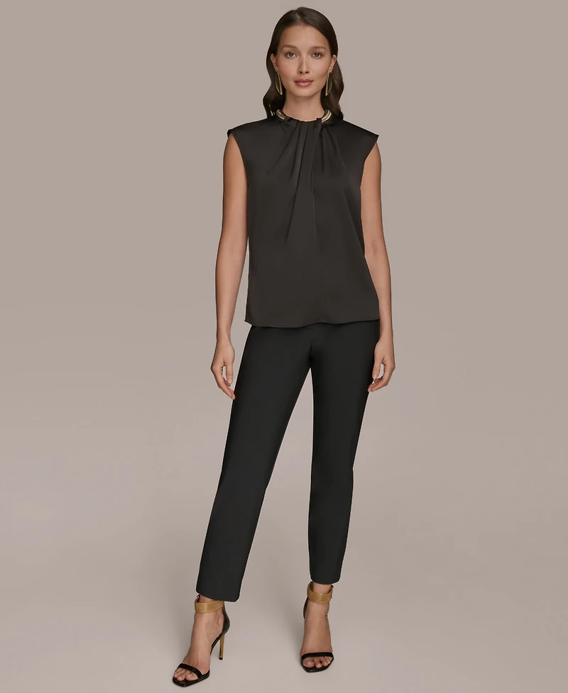 Donna Karan New York Women's Cap-Sleeve Twist-Neck Top