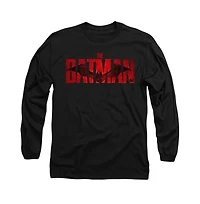 Batman Men's The Crimson Drawn Bat Logo Long Sleeve Adult Tee / T-Shirt