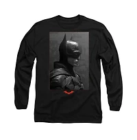 Batman Men's The (2022) Worn Portrait Long Sleeve Adult T-Shirt