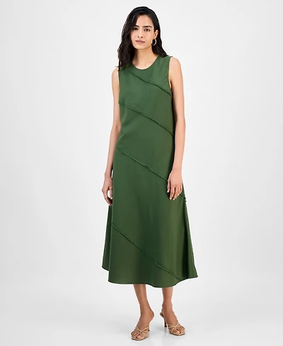 Robbie Bee Women's Crewneck Sleeveless Midi Dress