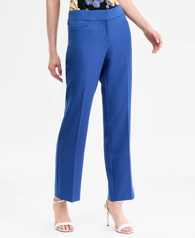Kasper Women's Mid-Rise Fly Front L-Pocket Trousers, Regular & Petite