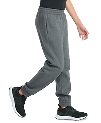 adidas Big Boys Elastic-Waistband Essential Logo Fleece Heather Jogger Pants