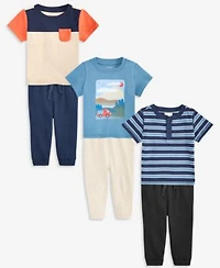First Impressions Baby Boys Mix Match Short Sleeve Graphic T Shirts Jogger Pants Exclusively At Macys