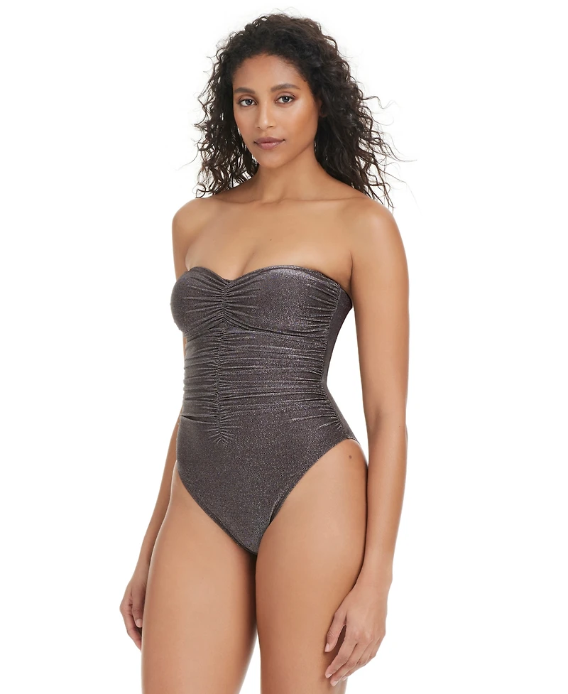 Bar Iii Women's Shimmer Core Bandeau One-Piece Swimsuit, Exclusively at Macy's