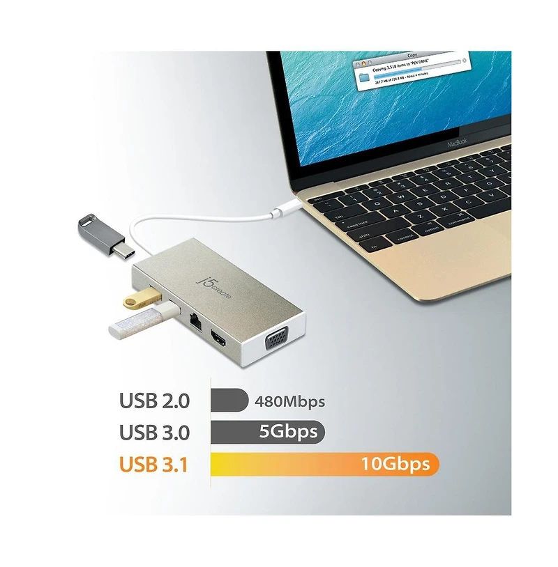 j5create JCD376 Usb 3.1 Type-c Fully Functional Mini Dock