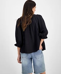 Free People Women's Lucy Cotton Button-Front Swing Blouse