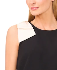 CeCe Women's V-Neck Contrast-Bow Sleeveless Top