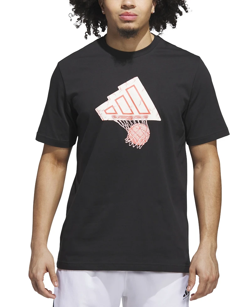 adidas Men's Basketball Hoop Logo Graphic T-Shirt