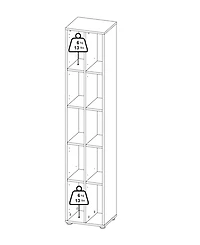 Tvilum 80.59" Wood 10 Shelf Narrow Bookcase