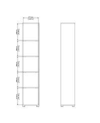 Tvilum 80.59" Wood 5 Shelf Narrow Bookcase