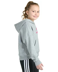 adidas Big Girls Long-Sleeve Heather Multi Graphic Fleece Pullover Hoodie