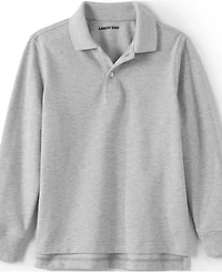 Lands' End School Uniform Kids Long Sleeve Mesh Polo Shirt