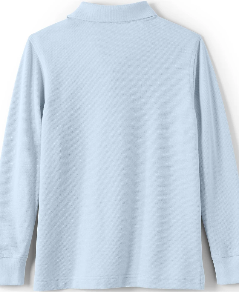 Lands' End School Uniform Kids Long Sleeve Mesh Polo Shirt