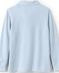Lands' End School Uniform Kids Long Sleeve Mesh Polo Shirt