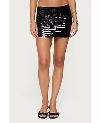 Edikted Women's Aphra Sequin Fringe Mini Skirt