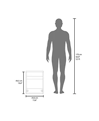 Fm Furniture White Bathroom Floating Vanity with Sink, 1 Door, White