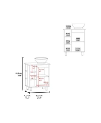 Fm Furniture Pinal Bathroom Vanity, Single Door, 8 Storage Shelves (6 Open and 2 Closed)