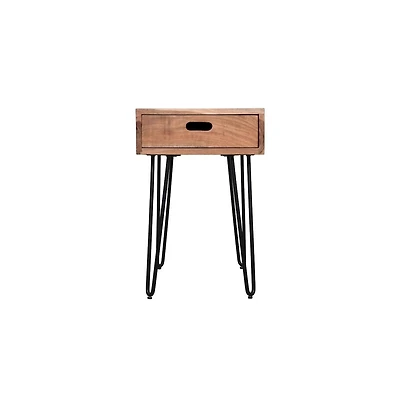 Rollins Solid Acacia Side End Table