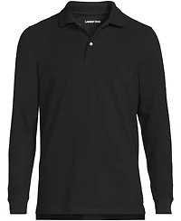 Lands' End Men's School Uniform Long Sleeve Mesh Polo Shirt