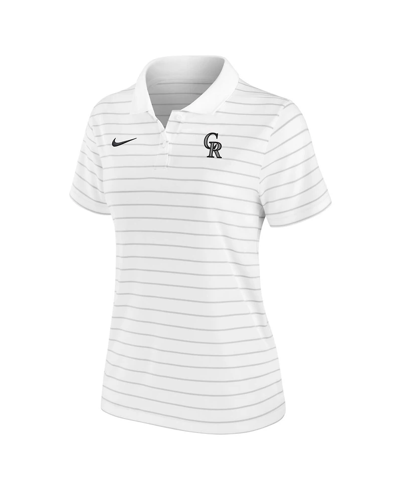 Nike Women's White Colorado Rockies Authentic Collection Victory Performance Polo Shirt