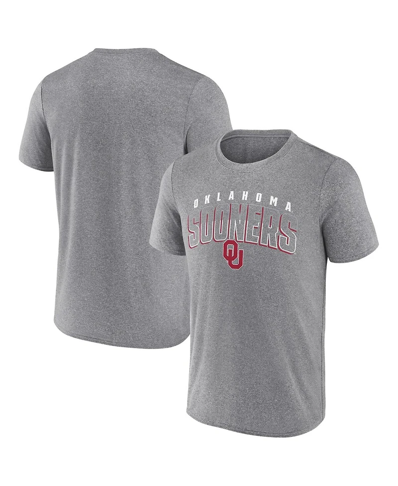 Fanatics Men's Heather Gray Oklahoma Sooners Outline Split T-Shirt