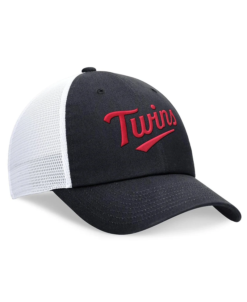 Nike Men's Navy Minnesota Twins Wordmark Adjustable Trucker Hat