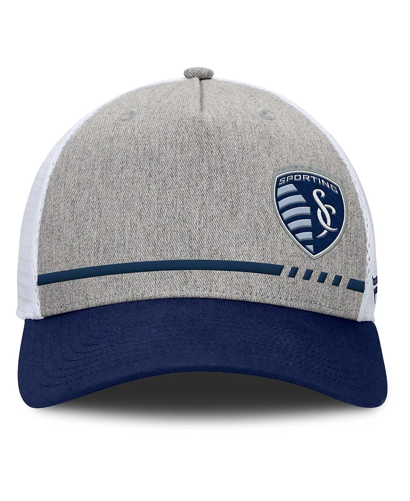 Fanatics Men's Heather Gray Sporting Kansas City Low Block Trucker Adjustable Hat