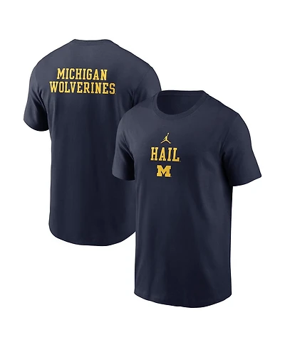 Jordan Men's Navy Michigan Wolverines 2-Hit Stacked T-Shirt