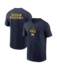 Jordan Men's Navy Michigan Wolverines 2-Hit Stacked T-Shirt