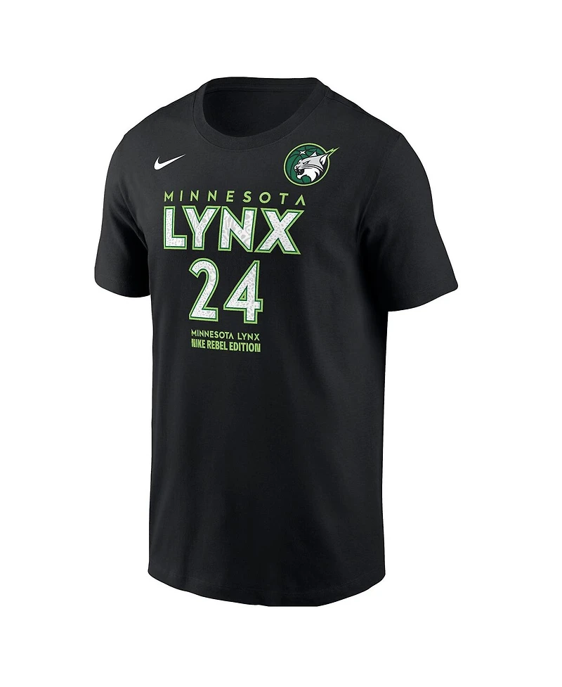 Nike Men's Napheesa Collier Black Minnesota Lynx Rebel Edition Name Number T-Shirt