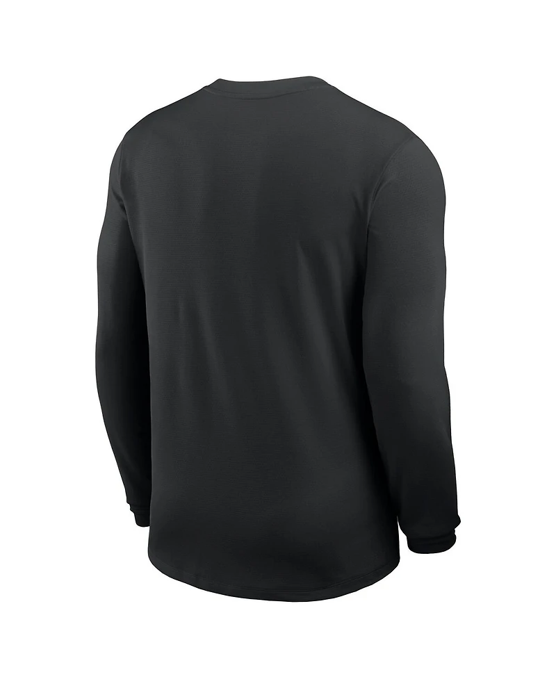 Nike Men's Black Ohio State Buckeyes 2025 Sideline Coach Uv Performance Long Sleeve T-Shirt