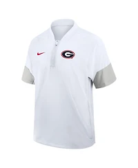 Nike Men's White Georgia Bulldogs 2025 Sideline Short Sleeve Quarter-Zip Coach Jacket
