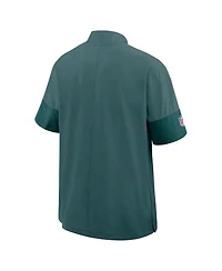 Nike Men's Green Philadelphia Eagles Sideline Short Sleeve Quarter-Zip Performance Coach Jacket