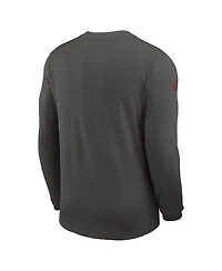 Nike Men's Pewter Tampa Bay Buccaneers Sideline Coach Uv Performance Long Sleeve T-Shirt