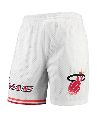 Mitchell & Ness Men's White Miami Heat Hardwood Classics Team Swingman Shorts