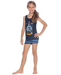 Harry Potter Big Girls Gryffindor House Crest 2 Piece Cotton Tank Top Pajama Short Set