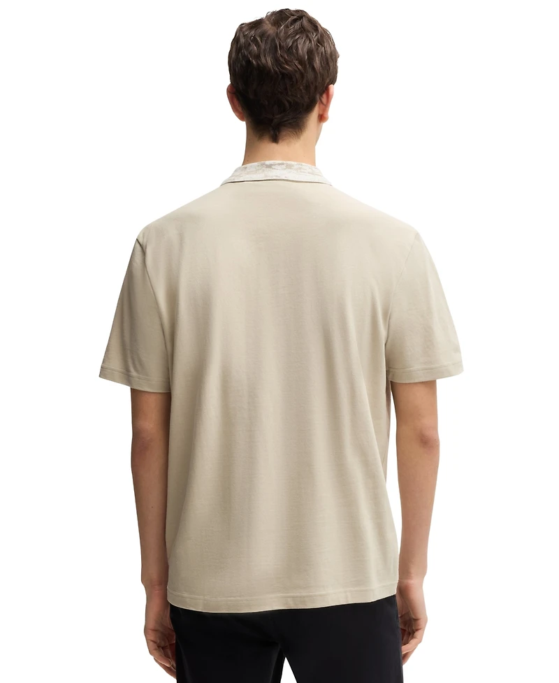 Boss by Hugo Men's Relaxed-Fit Cotton-Pique with Collar Artwork Polo Shirt